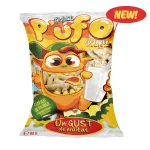 32 pungi de pufuleți P'UFO cu lapte și aromă de vanilie 80 gr